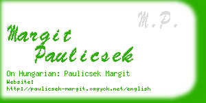 margit paulicsek business card